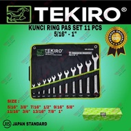 Tekiro Ring Spanner Set 5/16"-1" / Ringpas SAE 11Pc / Ring Spanner Sae