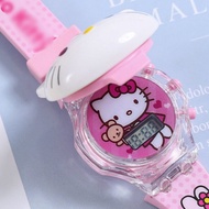 Hello kt Cat Electronic Watch Luminous with Music keiti Cat Watch Children's Toy Pink kitty Cat Gift