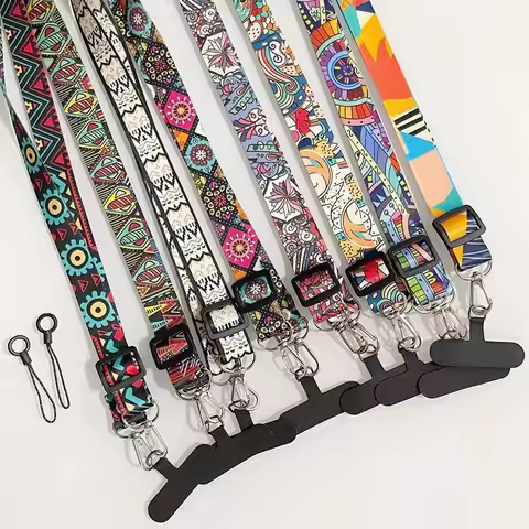 Universal Cellphone Lanyard Adjustable Anti-fall Neck Straps with Tether Tabs for IPhone Samsung Goo