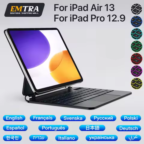 Magic Keyboard Magnetic For iPad Por 12.9 2018-2022 For iPad Air 13 2024-2025 Wireless Bluetooth Bac