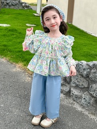 Setelan Baju Anak Perempuan 1-5TH/Setelan Baju Katun Celana Panjang Anak Cewek / Baju Import  Anak P