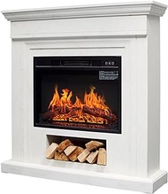 Electronic Fireplace Decorate Luxury Fireplace Wood Retro Fireplace Heater Simulation Fake Flame Villa Fireplace Water Vapor Fireplace (Color : White, Size : 105CM_100CM_CN) Warm as ever