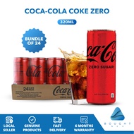 [Bundle of 24] Coca-Cola Coke Zero Sugar Can Drink 320ml – No Calories, Refreshing Cold Soft Drinks