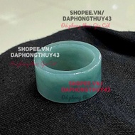 Square blue jade ring, men's size 21-22mm sdep Gia Cat