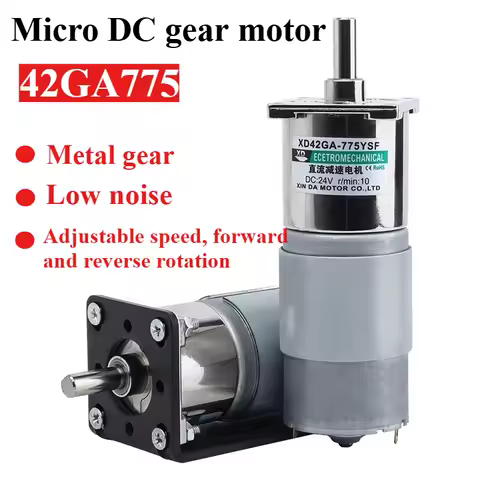 12V 24V Dc Gear Motor 25W 42GA775 Gear Reducer Motor High Torque Low Speed Micro Adjustable Speed 77