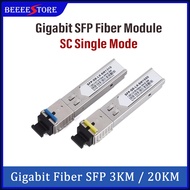 SC 1Pair (2PCS) Gigabit Fiber SFP Module 1000M SC 1.25G 1310nm/1550nm Single Mode A+B Fiber Module 3