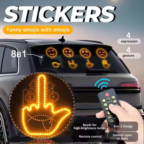 Car Finger Expression Light Remote Control Led Lighting Gesture Light Road Rage Gesture Palm Light C