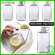 SUCHENSG Water Bottle, Large Capacity Flat Plastic Water Bottles,  Portable 360ML/500ML Transparent 