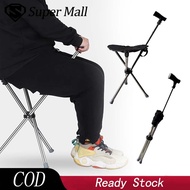 Travel Crutch Chair Tongkat Kerusi Lipat Foldable Stool Portable Crutch Prayer Can Tongkat Boleh Ton