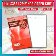Uni Restaurant Order Chit NCR 2Ply 9cm X 15cm / Buku Bil Pesanan 80's x 2plys NCR Paper (S-3521)