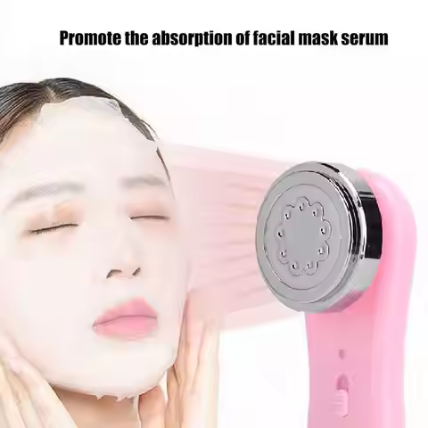 1pcs Facial Vibration Massage Cleansing Machine Ion Import Instrument Ultrasonic Ion Export Face Cle