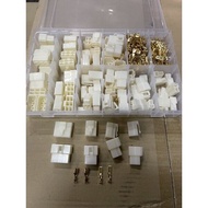 380pcs 6.3mm wire socket wayar soket 2pin 3pin 4pin 6pin set plug adapter