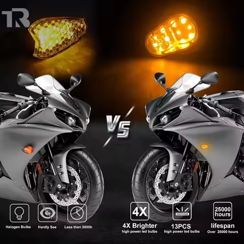 LED Flashing Motorcycle Turn Signals Indicator Photoflash Lights Bulb Motor For Yamaha YZF R1 R6 R6S
