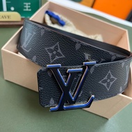 ⭐️全新 Louis Vuitton 老花皮帶 雙色logo扣 4cm寬🖤💙