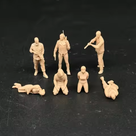 1/72 Scale Hostage Civilians Scene 7 Figures Resin Model Miniature Diorama War game Military Can be 