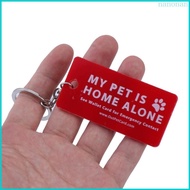 Nan Emergency Dog Cats is Home Alones Alerts Pet Emergency Contact Keychain Card Key with Emergency 