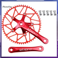 PhoneUse 1 Set 46T 56 58T Chainring Crank Square Hole Hollow Aluminium Alloy Impact Resistant Chainwheel Crank for Cycling