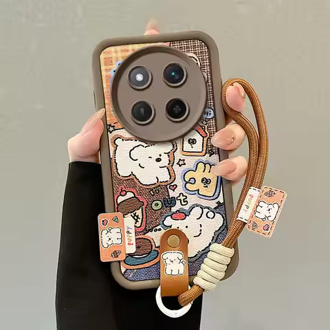 Cute Puppy Cases 3d Cartoon Hand Strap Phone Case For Honor X9c 5G Honor MAGIC 7 LITE 5G Honor X60 P