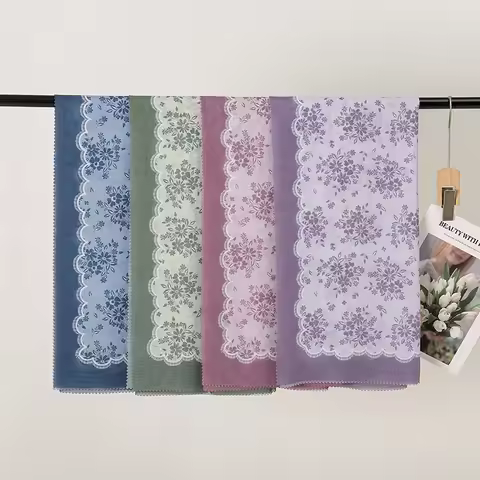 New Cotton Voile Printed Bawal Hijab Scarves Malaysia Muslim Cotton Voile Printed Hijab Square Scarf