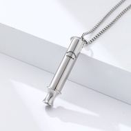 NEB11 Titanium Steel Breathing Resistance Whistle Necklace 528Hz Pearl Necklace Meditation Mindfulne