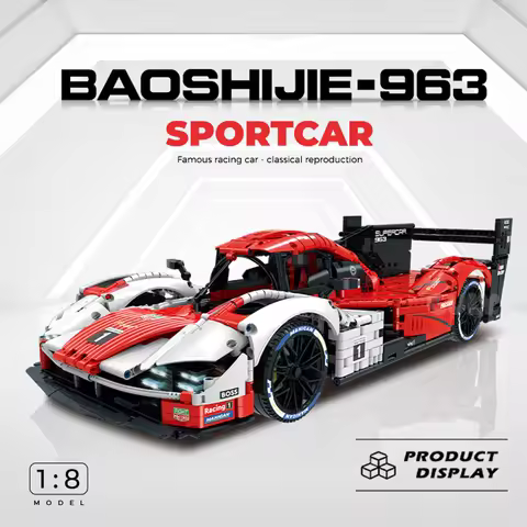 Baoshijie-963 Supercar Model Building Block 1:8 Scale Technical Desk Decoration Assembly High tech B