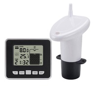 Wireless Water Tank Liquid Level Meter with Temperature Sensor Level Monitor Time Display Low Batter