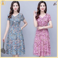 Plus size dress for woman casual formal dress filipiniana dress Mother Wear Summer Dress 20 New Style Middle-Aged Elderly Women's Plus Size Skirt Women Slimmer