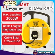 SELAMAT Heavy Duty Extension Roller Cable Reel Plug Wire Heavy Duty Extension Bulat Extantion Cord