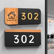 Acrylic House Number Plate Household High-End Sense Customized Three-Dimensional Number Dormitory Hotel Room Unit Corridor Index Rental House Hotel Floor Sign Sign Sign Sign En