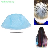 WithBetter   Silicone Hair Styling Coloring Cap + Hook Needle Color Dye Highlighting Dye Cap   MY