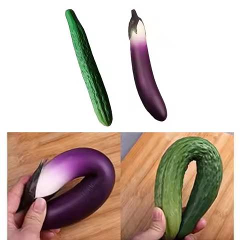 Realistic Simulation Vegetables Fruits Ornament Pastoral Photography Artificial Cucumber Aubergine F