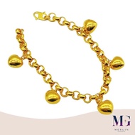 Merlin Goldsmith 22K 916 Gold Scarlett Heart Bracelet