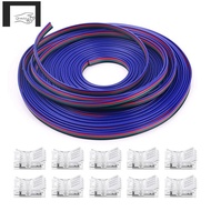 1Set 16.4Ft RGB LED Wire 22 Gauge 4 Colors RGB Plastic for RGB LED Strips 3528 5050