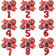 6 Pcs Spiderman Birthday Decoration Set Foil Balloon Set for Boy Kid Birthday Party Decoration