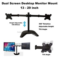 SM SM-1R-T024 13 - 29 inch Dual Two Double 2 Arm Screen Monitor TV Mount Stand Bracket Table Desk LD