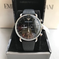 Emporio Armani 💯% นาฬิกาข้อมือผู้ชาย รุ่น AR11143 Chronograph Black Leather