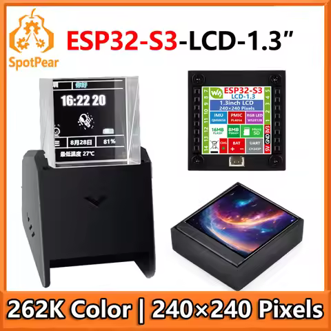 ESP32 S3 LCD Development Board 1.3 inch Display Screen ST7789 240x240 3D Transparent Refractive Pris
