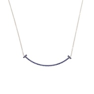 狀況極佳的 Tiffany & Co. T Smile小號 K18WG 藍寶石 750WG白K金項鍊 珠寶 1416 [二手] TIFFANY&Co.