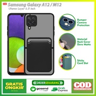 Soft Case Samsung A12 M12 Colored Card Slot Casing Holder Simpan Kartu