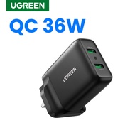 UGREEN 36W 18W  USB A Charger Quick Charge 3.0 PD Fast Charging for iPhone 13 12 Pro max iPad Pro 2021 Huawei P40 Pro Samsung S22 Ultra S21 S20 USB Charger with QC 3.0 Mobile Phone Charger 828