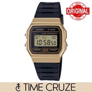 [Time Cruze] Casio F-91 Classic Gold Tone Digital Black Resin Strap Army Men Kids Watch F-91WM-9ADF 