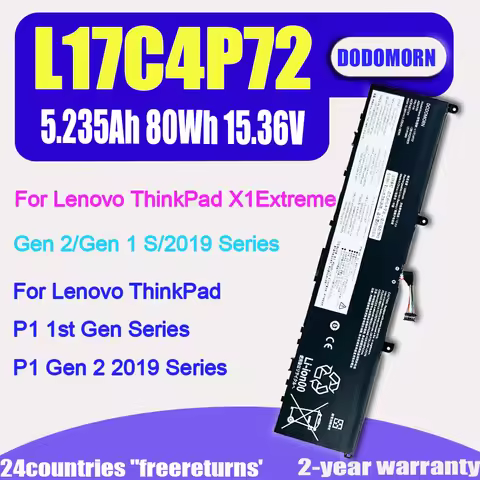 New L17C4P72 Laptop Battery For Lenovo ThinkPad X1 Extreme Gen 1 2 For ThinkPad P1 1st 2nd Gen 01AY9