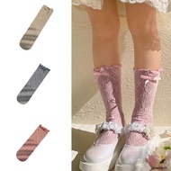 Peak Lace Bowknot Summer Mesh Socks Girls Socks Non-Slip Stretchy Knee  Socks