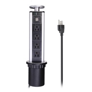 ซ็อกเก็ตไฟแบบป๊อปอัพพื้นผิวโต๊ะห้องครัวที่ซ่อนอยู่ของ USA Orvibo 1 Led + 3 * Power + 2ชาร์จ USB ชั้น