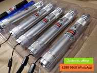 Laser Pointer Silver 200 mW Green Light. Rechargeable via USB. $180 each