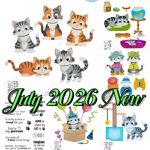 Cat Clothing Accessories Scratching Box Metal Cutting Dies Clear Stamps for DIY Making Card Scrapboo