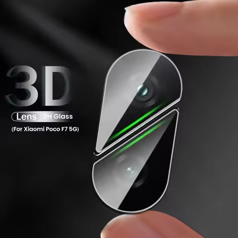 3-1Pcs Clear 3D Tempered Glass Curved Camera Protector Cap For Poco F7 5G HD Rear Camera Lens Film O