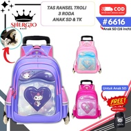 GIOBAGS 3-Wheel Trolley Bag for Elementary School Girls 6616