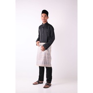 BAJU MELAYU HITAM LELAKI DEWASA CEKAK MUSANG PEARL SKIN BLACK