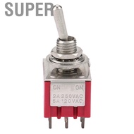 5Pcs Toggle Switch 3PDT 9 Pin 6mm 2A/250VAC 5A/120VAC